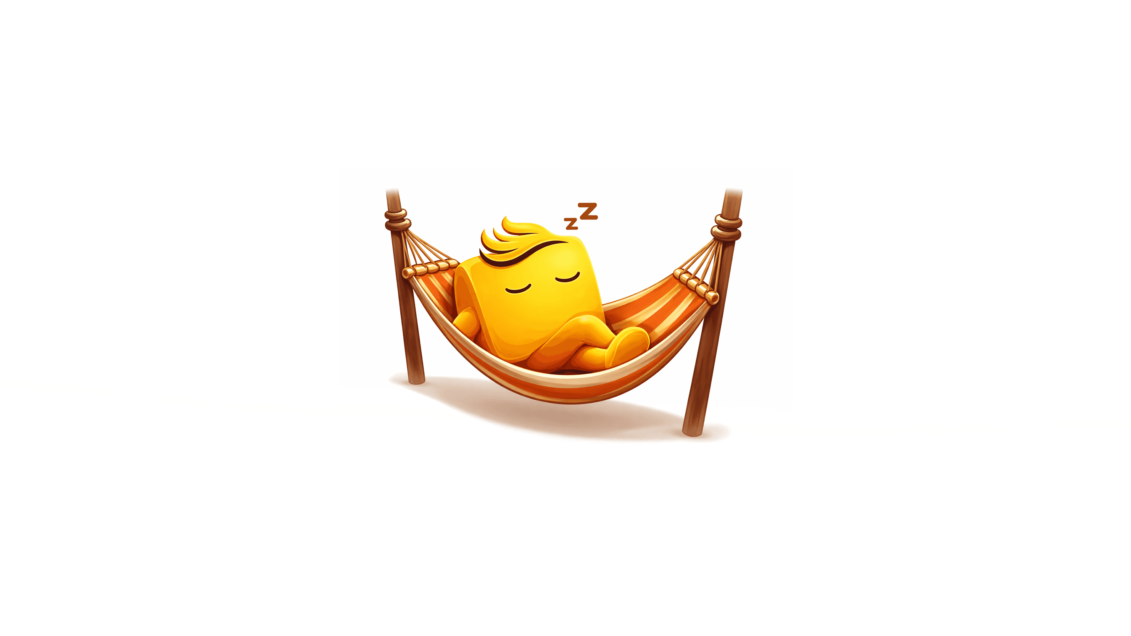 Sleepy Post mascot relaxing in hammock